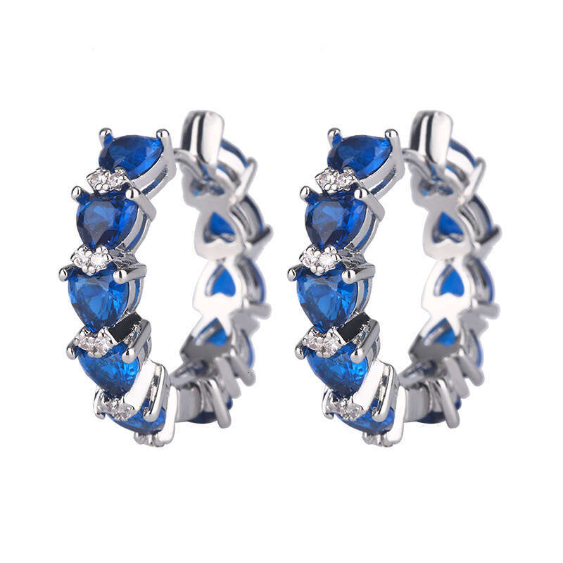 Autumn Winter New Fashion Colorful Full Dia Stud Earrings Niche High-End Red Zircon Palace Style Women's B28
