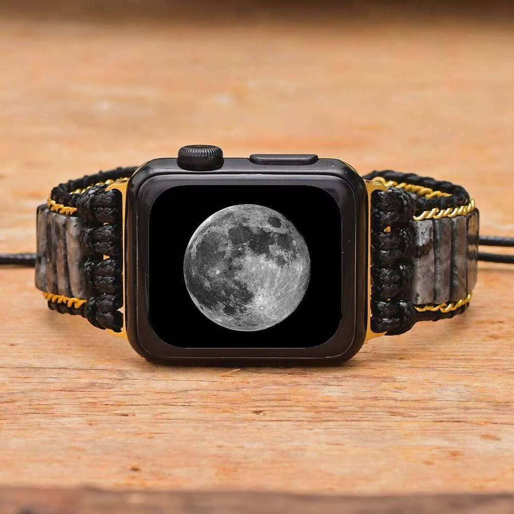 Black Labrador Smart Watch Handmade Natural Woven Bracelet Strap