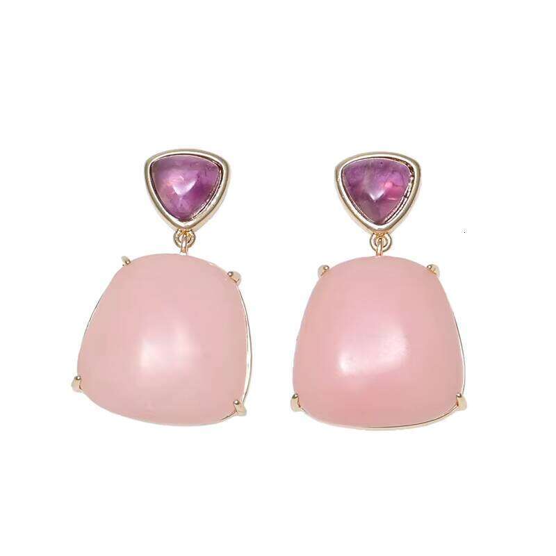 Design Healing Natural Pink Opal Emperor Fashion Women's Earrings