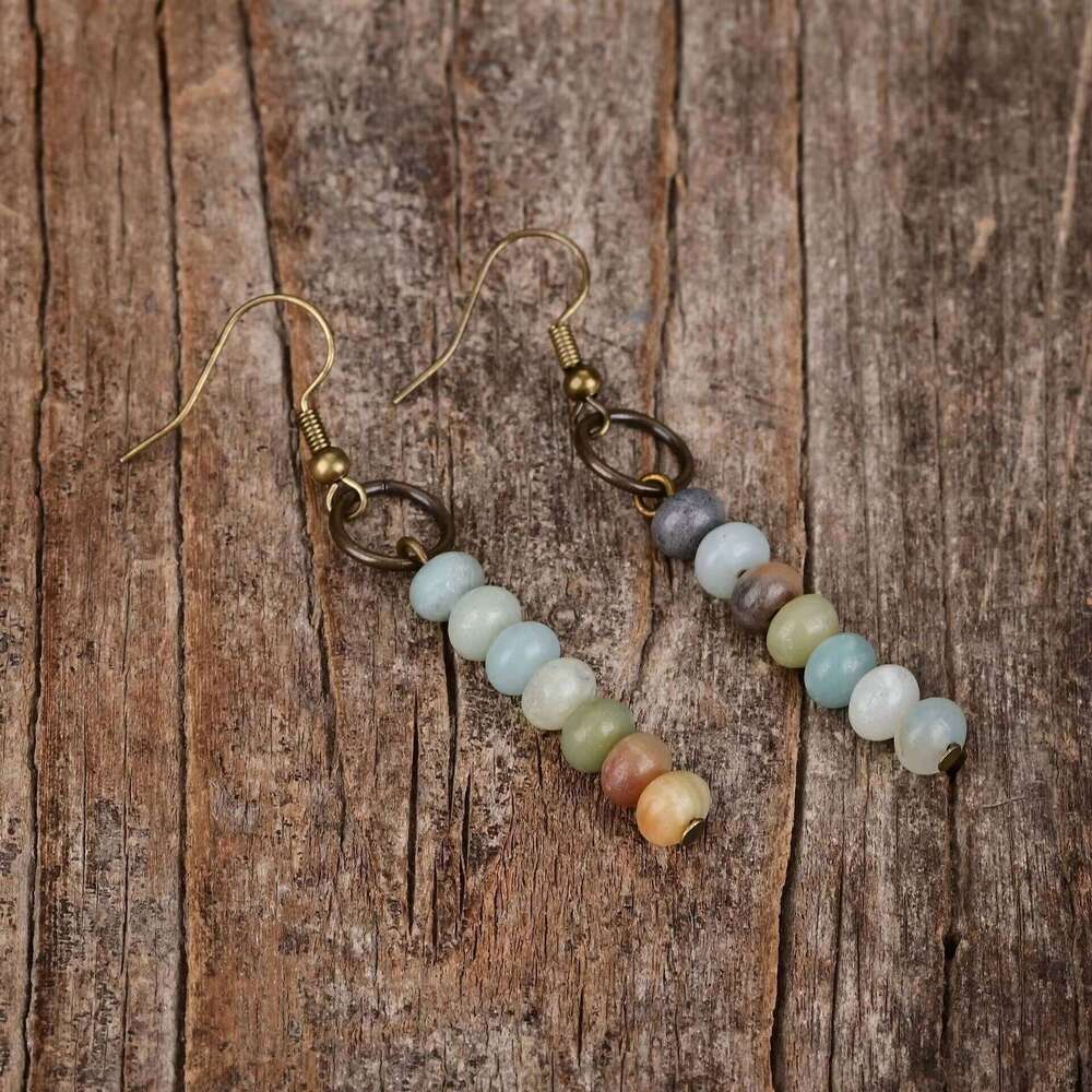 casual Natural Stone bohemian Style Overlay Beads Earrings