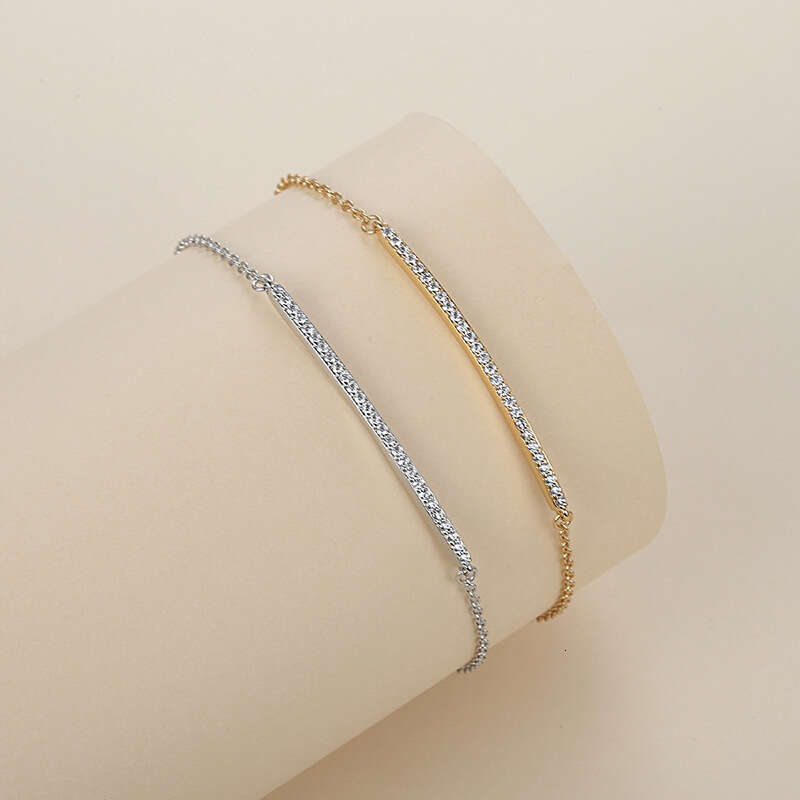 Exquisite Smile Full Dia Line for Women, Fashionable Gift, High Color Retention, Elegant K Gold Plated Versatile Bracelet