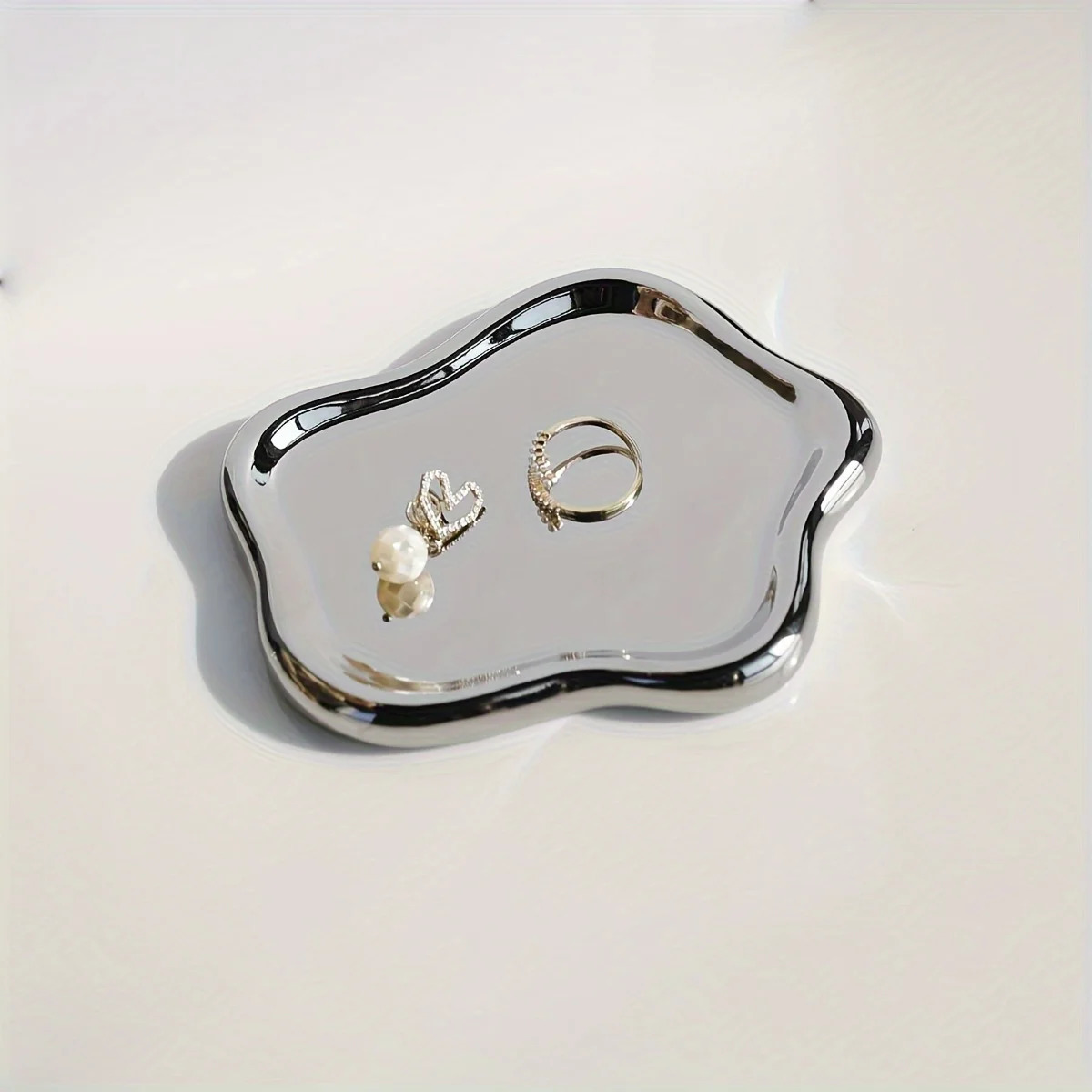 1pv Ceramic Jewelry Tray Cloud Shape Trinket Dish Vanity Organizer Tray For Jewelry Ring Trinket Dish Key Tray Jewelry Holder 250702