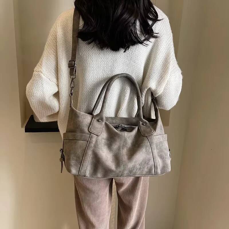 Retro Design PU Leather Shoulder Bags for Women 2024 Korean Fashion High Capacity Armpit Female Crossbody Bag Tote Handbags ddmynov