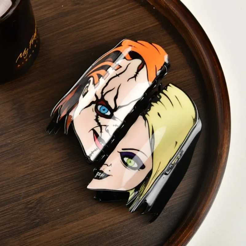 Halloween Horror Hair Clip Claw Acrylic Chucky Clip Creative Grimace Clown Crab Hair Clip Party Hair Accessories for Women Y250707