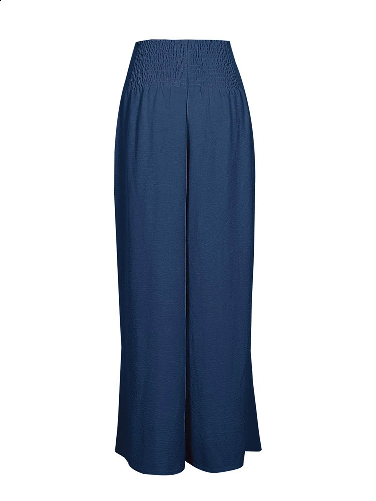 plus Size High Waist Wide Leg Cotton Linen Pants Elastic Trousers Retro Fashion Casual Spring Summer 250628