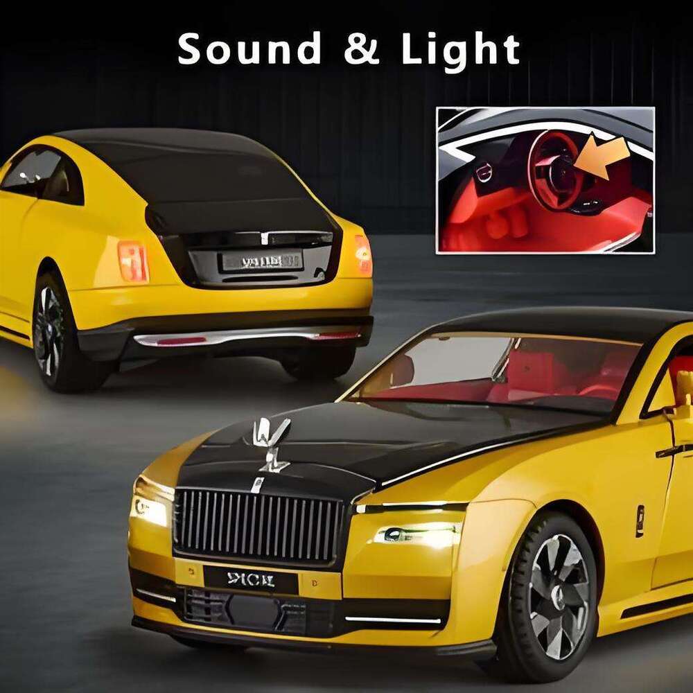 Free shipping Cars 1/24 Alloy Diecast Car Model Rolls Royce Spectre Toy Silation Limousine Pull Back Sound Light Advanced Decorative Toys for Boy