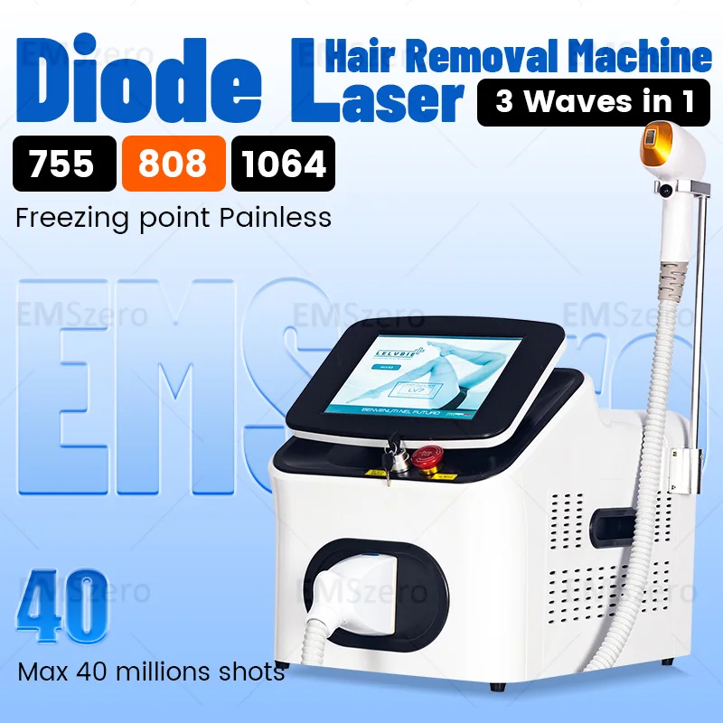 Ice Painless Alexandrite Laser Permanent Hair Remover 755NM 808NM 1064NM Diode Laser Hair Removal Machine Epilation Definitive