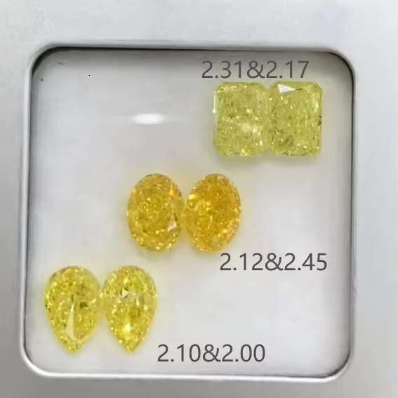 Double Jewelry Vivid Yellow Oval Lab Diamond 1ct 2ct 3ct 4ct with IGI Certificate HPHT CVD Certified Loose Lab Grown Diamond