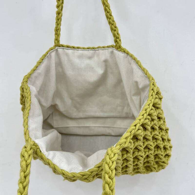Women's Bags Designer Beach Casual Tote Bags Designer Bag And Handbags For Women New In Nylon Artificial Crochet Weave Drawstring Closure