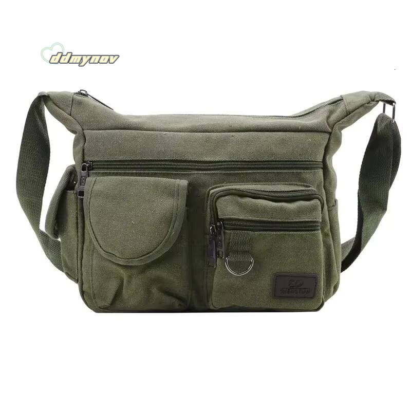 Heren Casual Sling Bag Messenger Crossbody Schouder Unisex Reizen Outdoor Vintage Tassen ddmynov