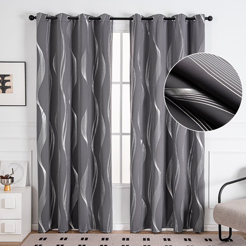 YL-36074 hot-selling pure color blackout curtains heat insulation and sun protection foreign trade special curtain finished product wholesale