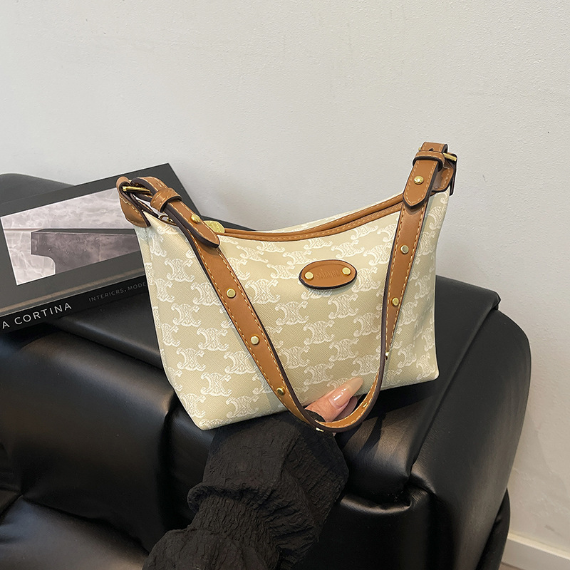 Designer High-End Feel for Women 2025 New Korean Fashion Printed Commuter Tote Elegant Versatile Shoulder Crossbody Light Luxury Women's Bag