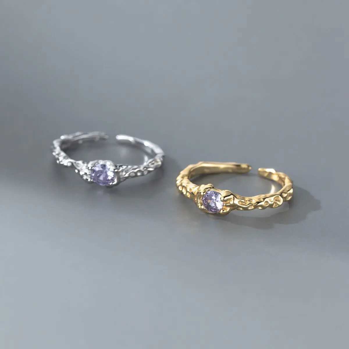 100% Solid 925 Sterling Silver Zircon Bump Rings For Women Simple Trendy Retro Rings Party Gifts Accessories XJ250707