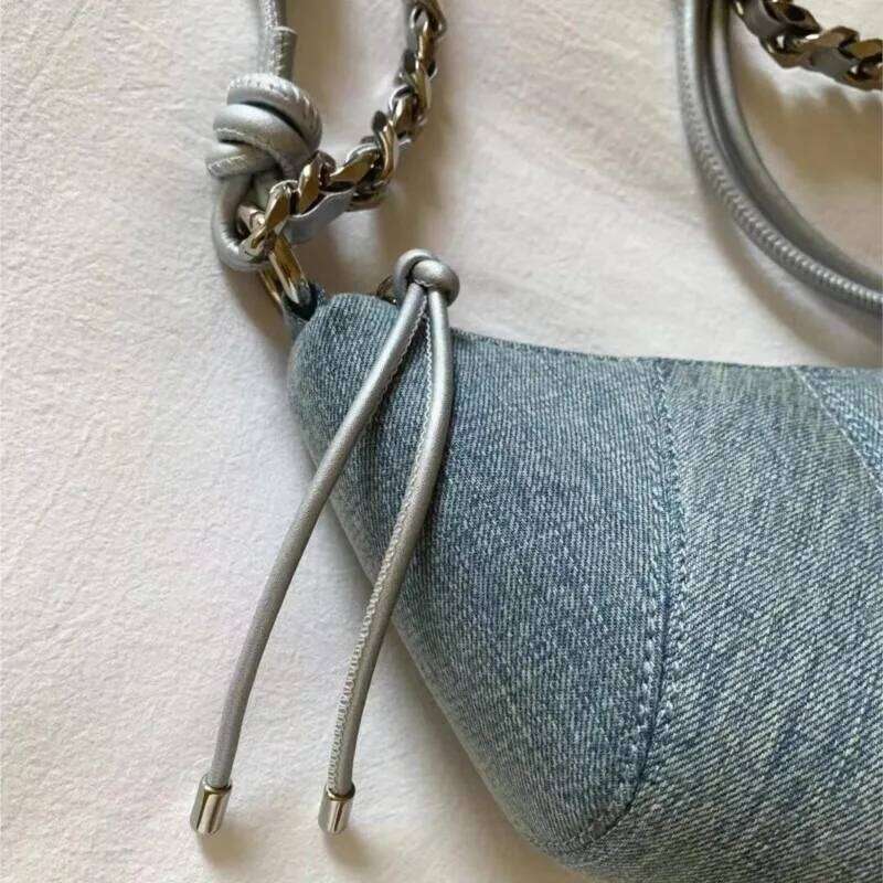 JIAERDI Retro Denim Hobos Bags Purse Women Hot Girls Chain Chic Light Blue Messenger Female Haruku Aesthetic Crossbody Bag