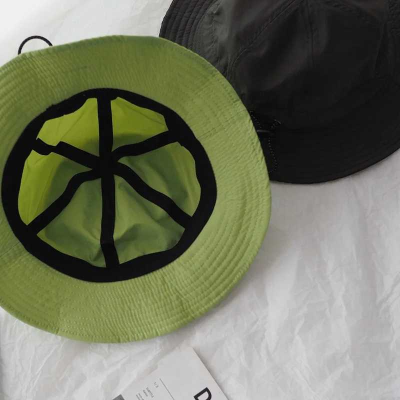 Super Japanese Niche Design Light Breathable Bucket Hat Women Men Versatile Quick-drying Personalized Fruit Green Sun Basin Hat Y250707