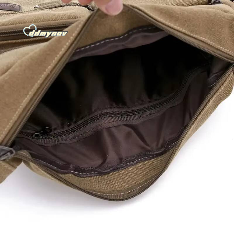 Heren Casual Sling Bag Messenger Crossbody Schouder Unisex Reizen Outdoor Vintage Tassen ddmynov