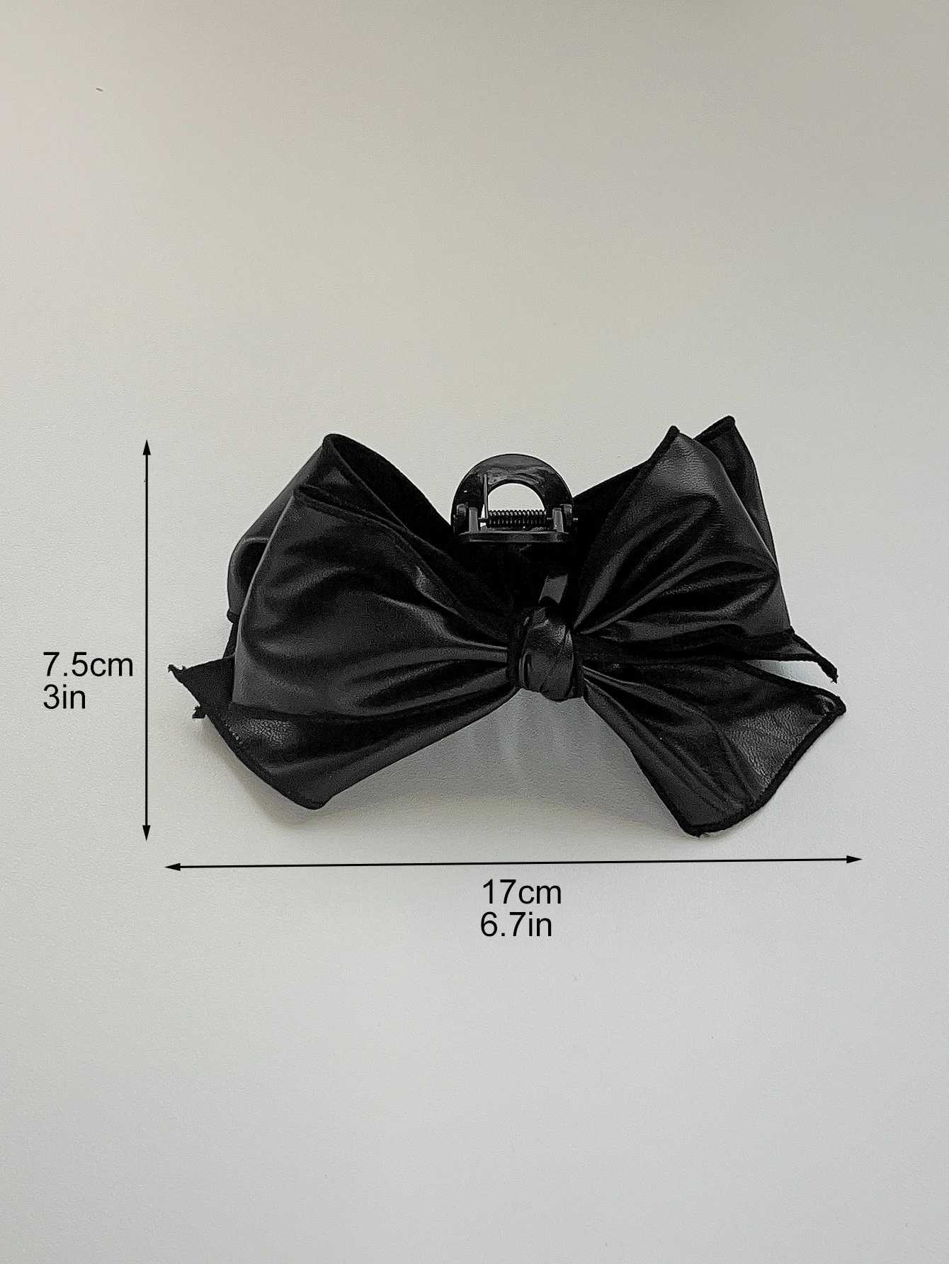 Pink Leather Cute Hair Clips for WomenBow-knot Claw Clips for Thick HairNon-slip Black Hair Barrettes Premium Hair Accessories Z250707