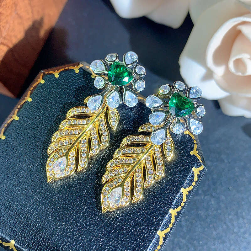 New Style Jewelry S Sier Needle Zircon Flower Earrings Dual-Use Light Versatile Elegant Fashion Women's E9e