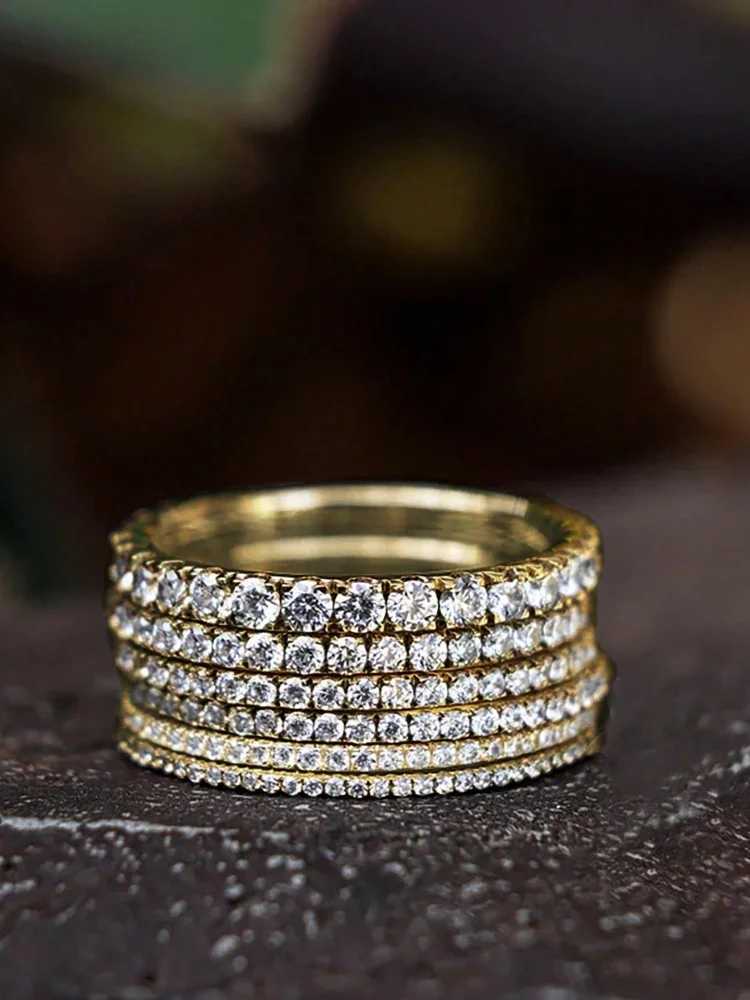 925 Sterling Silver Fashionable 1.4MM 1.6MM 1.8MM Full Zircon Ring For Women Engagement Wedding Luxury High Quality Fine JewelryXJ250707