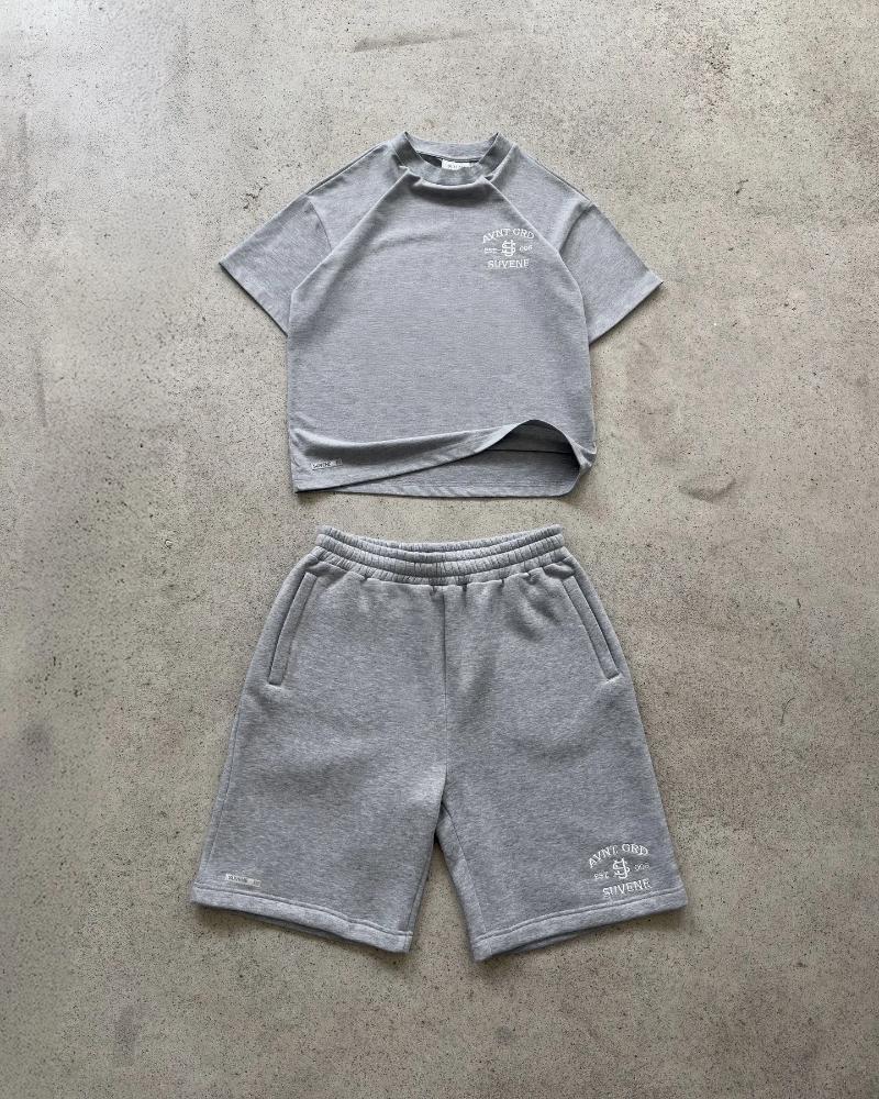 Men's Shorts SUVENE Suit Summer Casual T-shirt Tracksuit Sportswear Two Piece Set Loose Pocket Zipper Sports Short