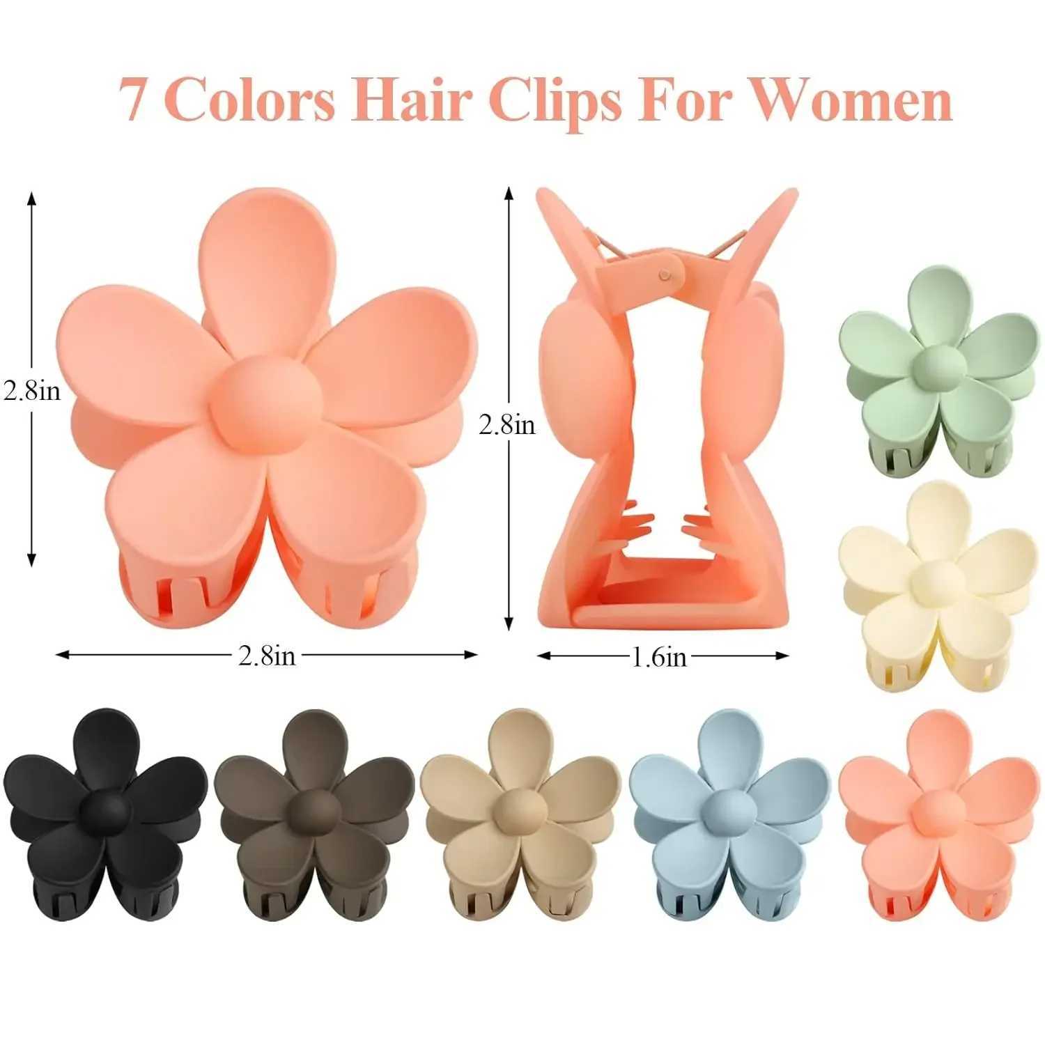 7 PCS Flower Claw Clips Hair Clips for Women Non-Slip Claw Clips for Thick Hair Women Girls Gifts 7 Colors Y250707