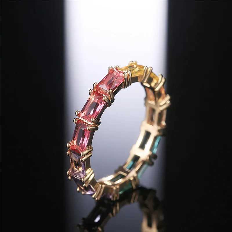925 Sterling Silver Shiny Cubic Zircon Women Rings Female Daily Wear Stylish Colorful Rings Anniversary Girl Gift Jewelry XJ250707