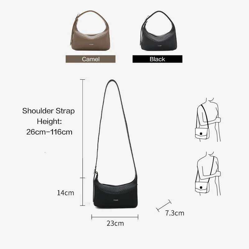 FOXER Casual Women Shoulder Underarm 2025 New Summer Hobo Female Crossbody Handbag Purse With Pillow Bag As Gift