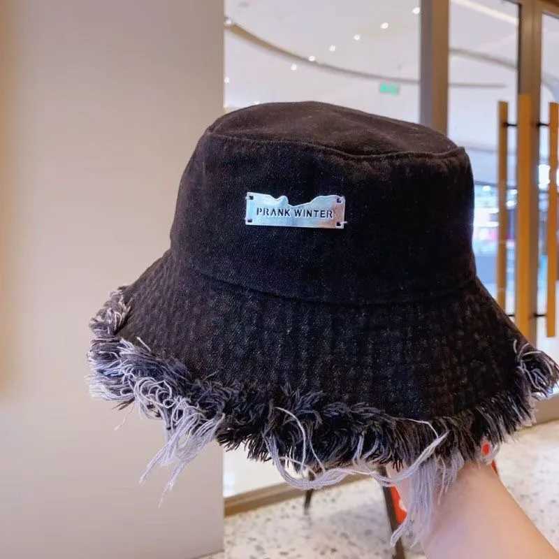 Cowboy fisherman hat for women washed and worn in spring and summer with rough edges for sun protection and shade outdoor Y250707