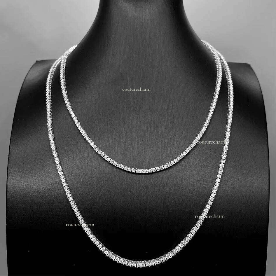 18mm Hip Hop Sier Cuban VVS Moissanite Tennis Chain Bracelet Jewelry for Men and Women Iced Out Necklace