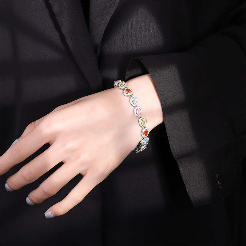 New Jewelry Colorful Zircon Evening Irregular Bracelet Luxurious Candy Style For Women 482