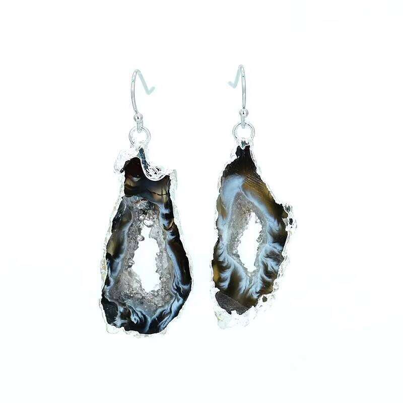 Irregular Fashion Natural Agate Spiritual Unique Stone Earrings Women's Gift