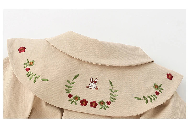 Spring Girls Long-Sleeved Embroidered Windbreaker Coat for Babies And Kids Contracted Leisure Infant Childrens Clothing 250704
