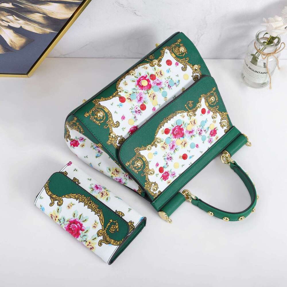 New Printed Two Piece Set Women S Texture Light Luxury Bag Guangzhou