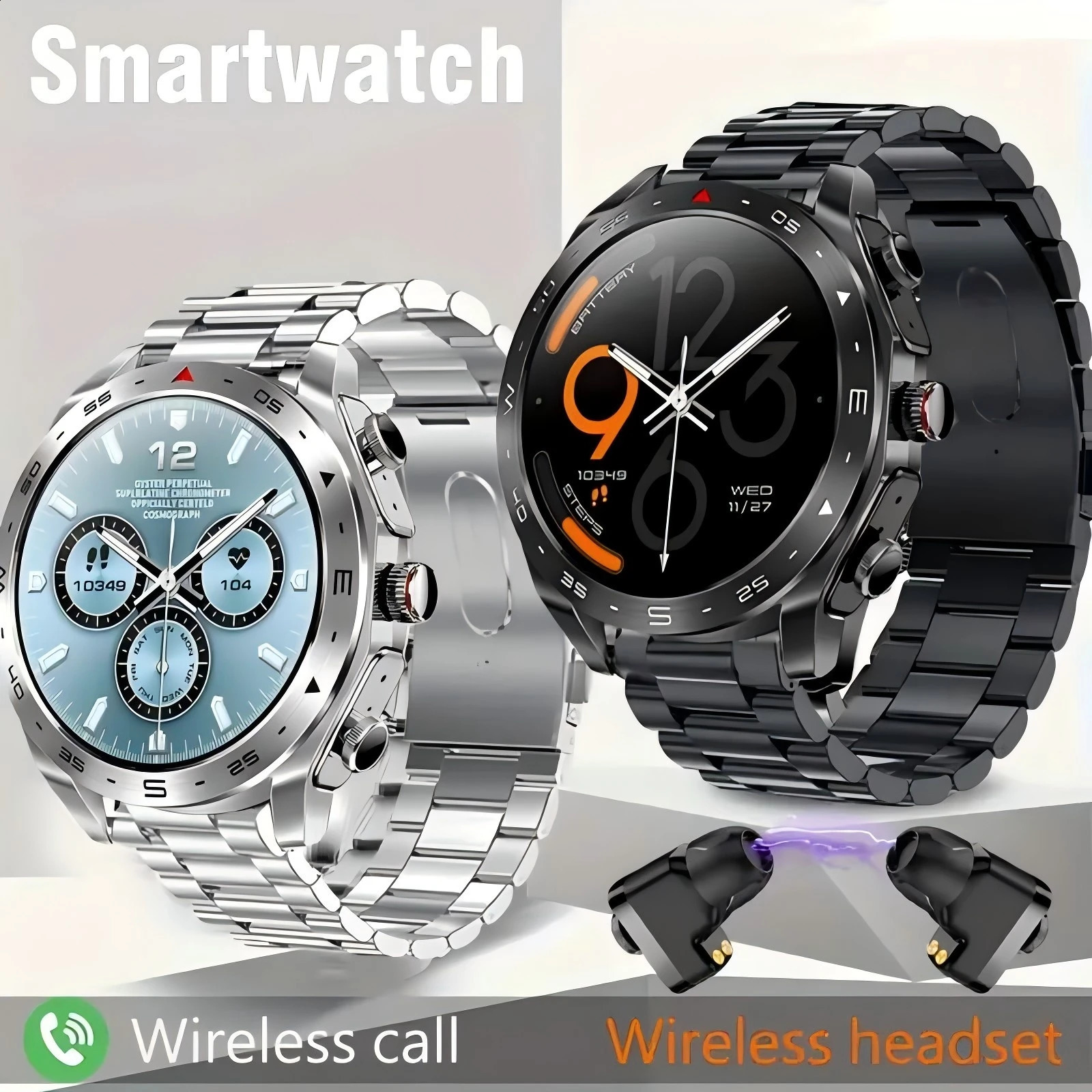 Smart Watch TWS 2in1 Bluetooth Earphones HIFI 9D Sound Quality Call For Men and Women Sports Smartwatches 250707