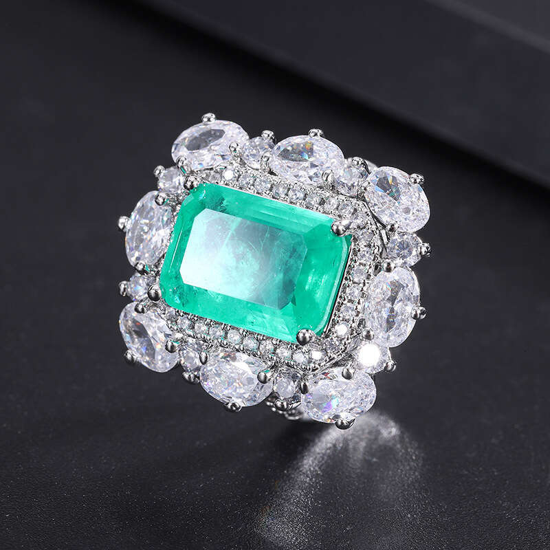 S Sier Needle Trendy Faux Jewelry Accessories Paraiba Three-Piece Set For Women F09