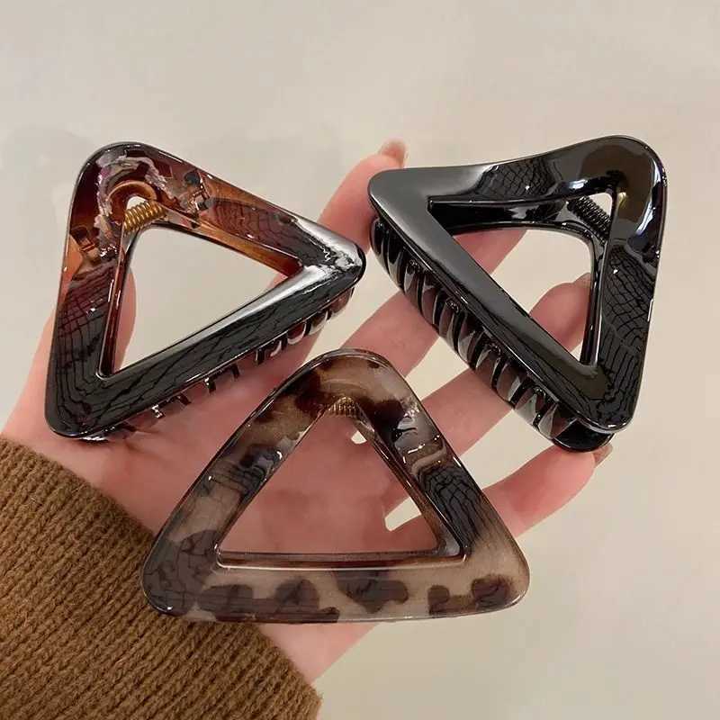 Geometry Triangle Large Hair Claw Clips Crab Clamps Women Girls Leopard Ponytail Holder Hair Barrettes Hairpins Hair Accessories Z250707