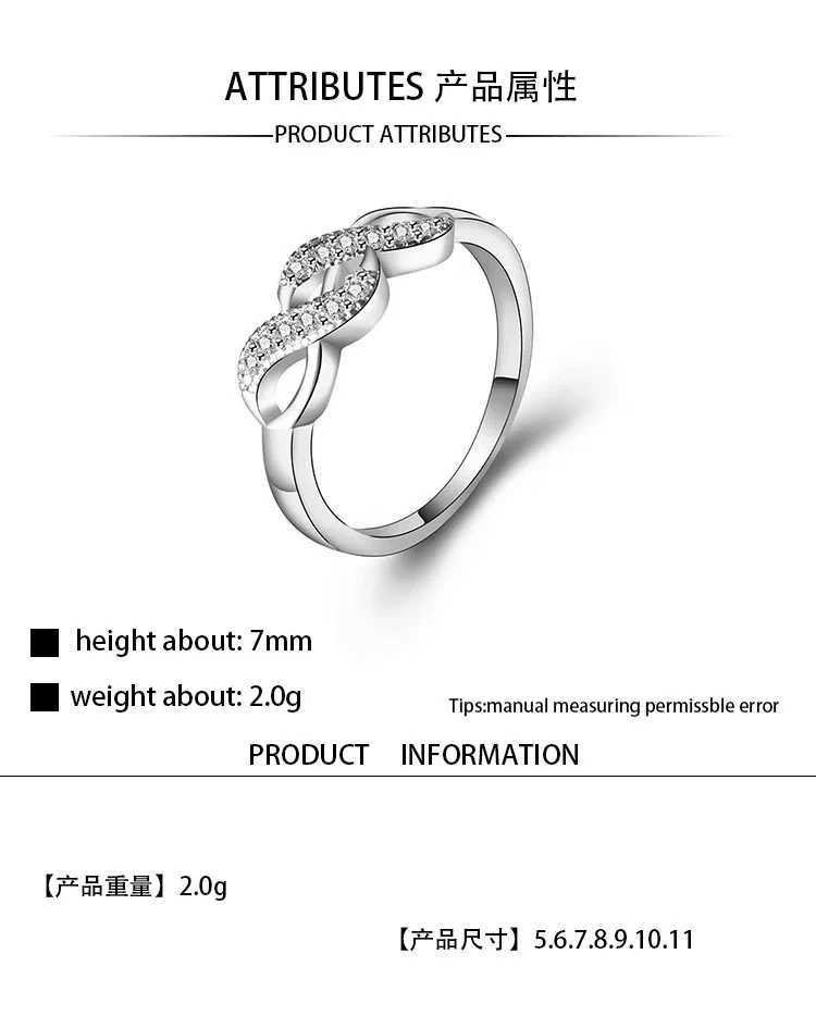 New Infinity Ring 925 Sterling Silver Eternity Ring Charms Best Friend Gift Endless Love Symbol Silver Rings for Women Jewelry XJ250707