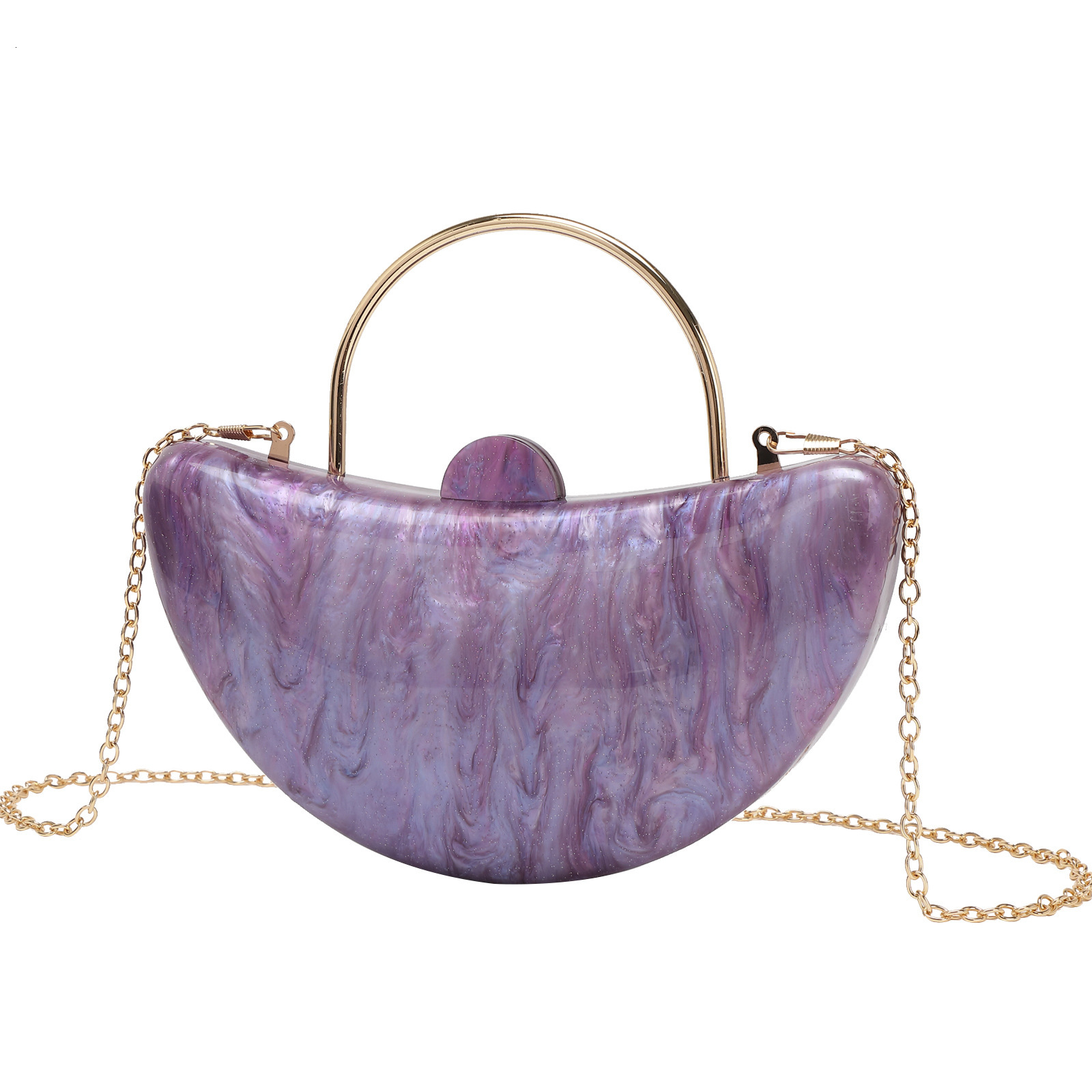 Cross border new evening gown crescent shaped good trend luck bag acrylic trend wealth bag designer bag women s handbag crossbody bag