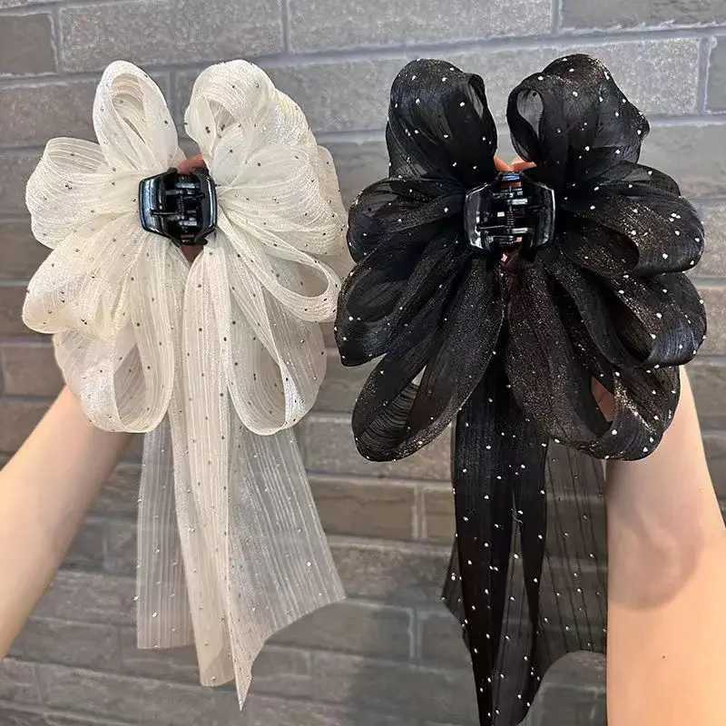 Fashion Sweet Large Bow Claw Clip Non-slip New Hairpin for Women Ponytail Hair Crabs Hair Clip Girls Ribbon Hair Accessories Z250707