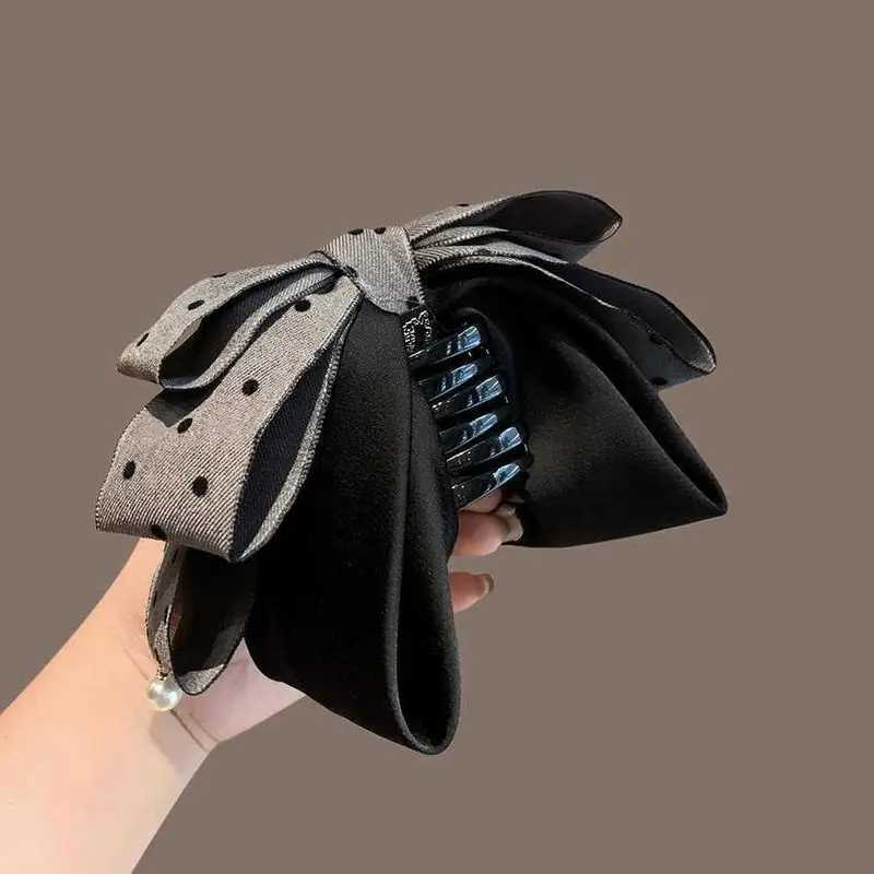 1pc Sweet bow hair clip half tied hair clip exquisite clip Korean East Gate temperament polka dot ponytail clip female Z250707
