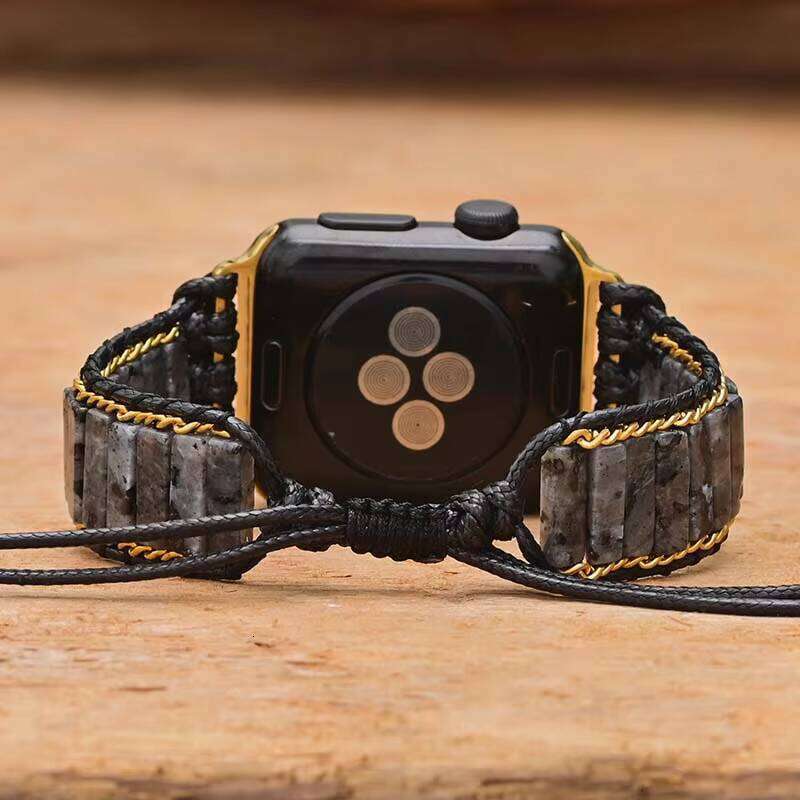 Black Labrador Smart Watch Handmade Natural Woven Bracelet Strap