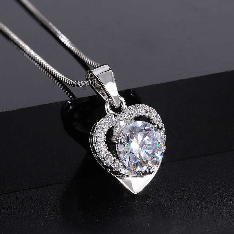 Clearance Sale Tiktok Live Simple S Sier Needle Zircon Earrings Ring Pendant Jewelry Three-Piece Set A9a