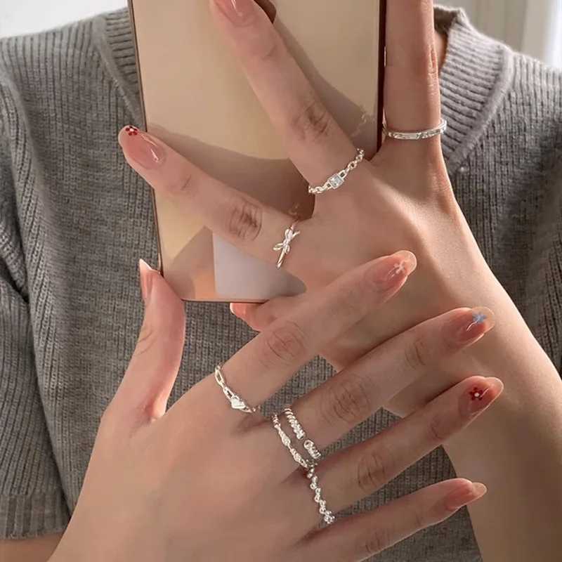 925 Sterling Silver Ring For Women Jewelry Narrow Finger Open Vintage Handmade Ring Allergy For Party Birthday Gift XJ250707