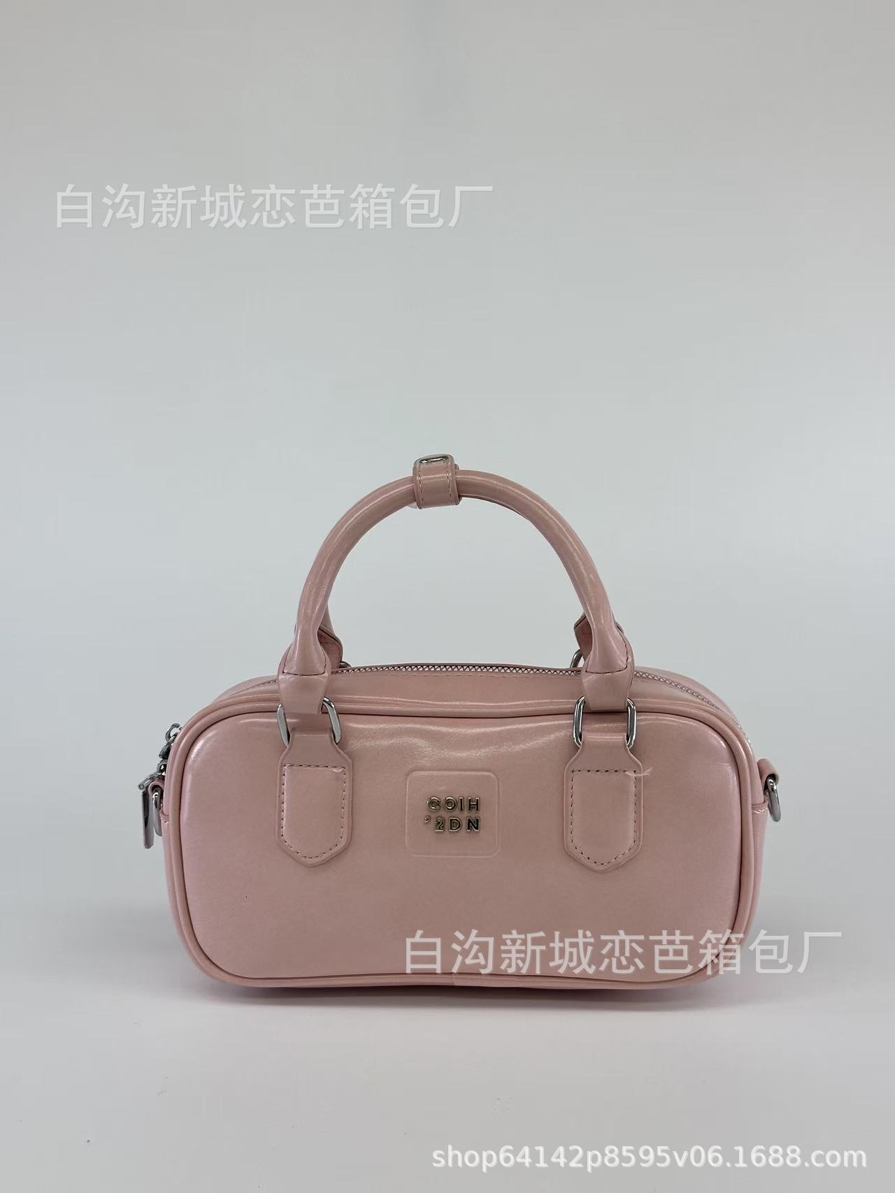 Designer Fashion Korean Style Niche Handbag Bowling 2025 New Trendy Boston Simple Casual Shoulder Light Luxury Women's Bag