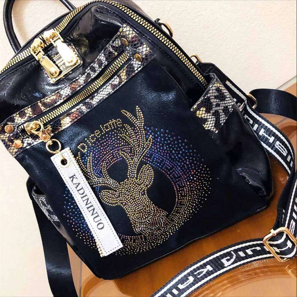 2022 New Women Fashion Large Capacity School Female Brand Travel Backpack Multifunctional Black Shoulder Bag