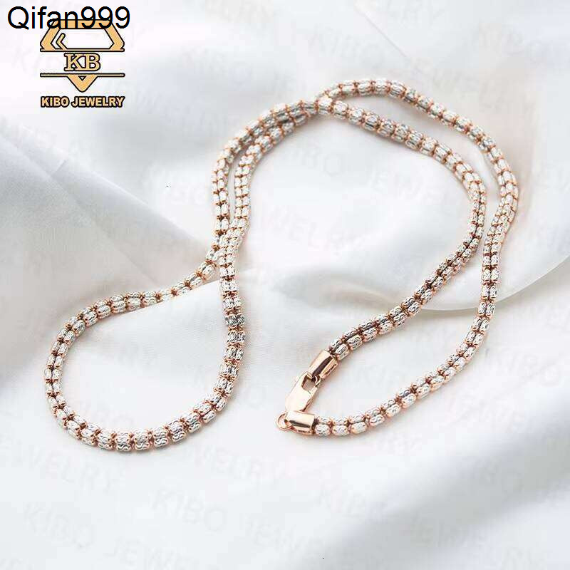 Hot Selling Moon Ice Chain 2024 New Necklace Rose And White Gold Plated 4Mm Tennis Bracelet Mens Jewelry