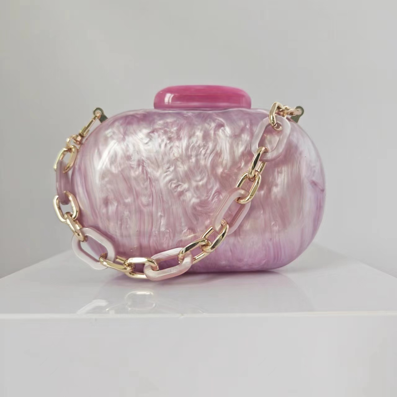 Ladies trend European and American oval shell goose trend egg acrylic handbag designer bag evening wear shoulder crossbody bag
