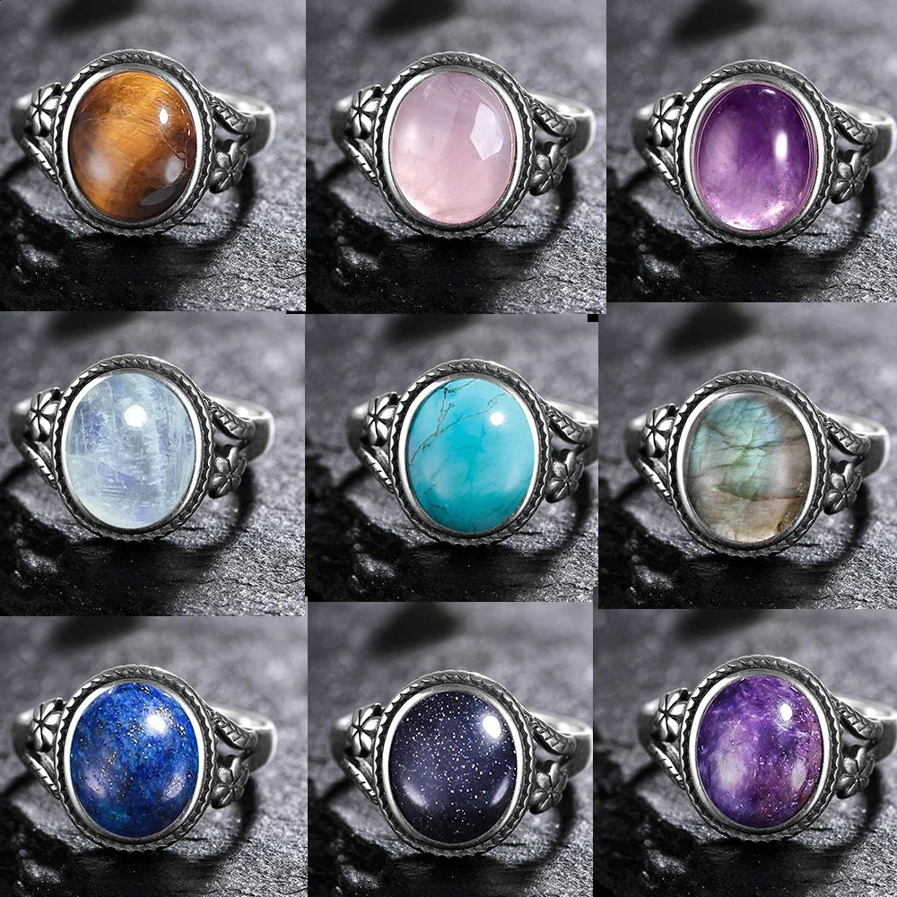 S925 Silver Ring Femme JewelrNatural Moonstone Eye Personalized Rings for Women Bijoux Wedding Jewelry Gift 250624