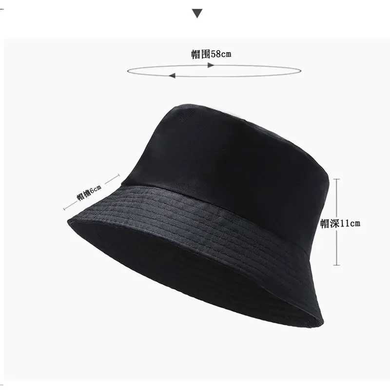Black White Solid Bucket Hat Unisex Bob Caps Hip Hop Hats Men Women Summer Panama Hat Beach Sun Fishing Boonie Hat Y250707