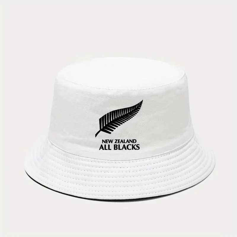 New Zealand All Blacks Printed Bucket Hat Breathable Sun Hat Outdoor Vacation Travel Foldable Fisherman Cap For Men Women Summer Y250707
